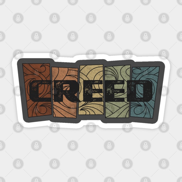 Creed - Retro Pattern Sticker by besomethingelse